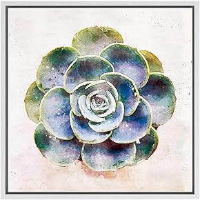 SIGNWIN Framed Canvas Wall Art Green Atlantis Succulent...