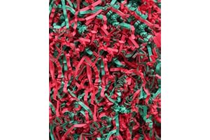 MagicWater Supply - 1/2 LB - Green & Red - Soft & Thin Crinkle Cut Paper Shred Filler great for Gift Wrapping, Basket Filling, Birthdays, Weddings, Anniversaries, Valentines Day, and other occasions