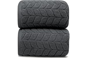 Alusa Home Ultra Soft & Plush 700 GSM Luxury Bath Sheets | Pack of 2 | Extra Large 35x70 Inches | 100% Zero-Twist, Long-Staple Cotton | Remarkably Absorbent (Charcoal Grey)