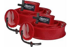 RUNCL Fishing Rod Sleeves & Reel Bags, Spinning/Casting Rod Socks & Spinning/Baitcasting Reel Covers - Protection Solution, Space Saver, Perfect Storage - Fishing Pole Sleeves & Reel Pouch (2 Pack)