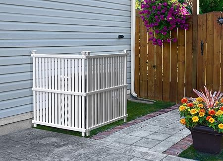 Amazon Com Zippity Outdoor Products Zp19008 Wilmington Vinyl Privacy Screen 36 X 48 White 2 Pack Garden Outdoor