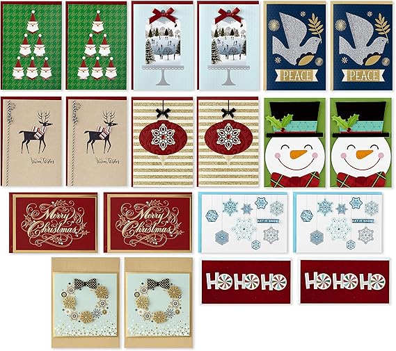 Hallmark Boxed Handmade Christmas Cards Assortment (Set of 20 Special