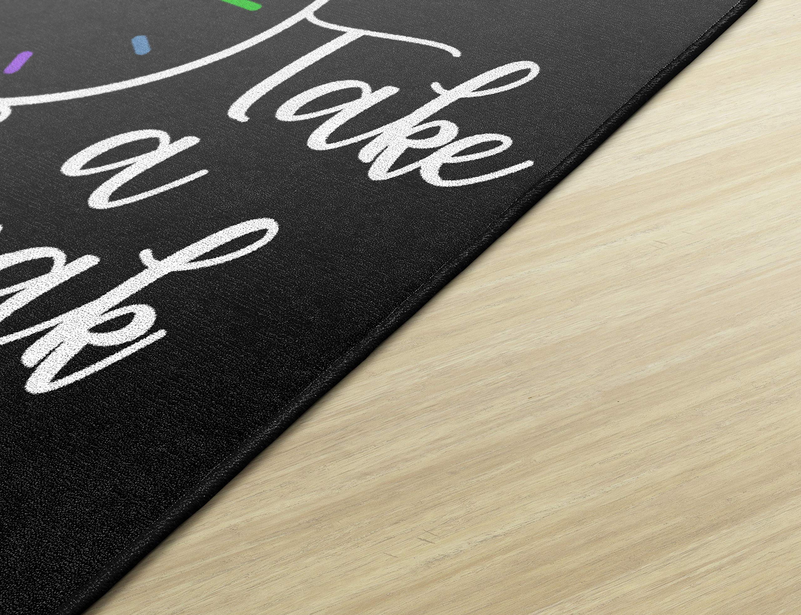 Flagship Carpets Take A Break Childrens Time Clock Classroom Entryway or Home Door Mat or Small Area Rug, 30