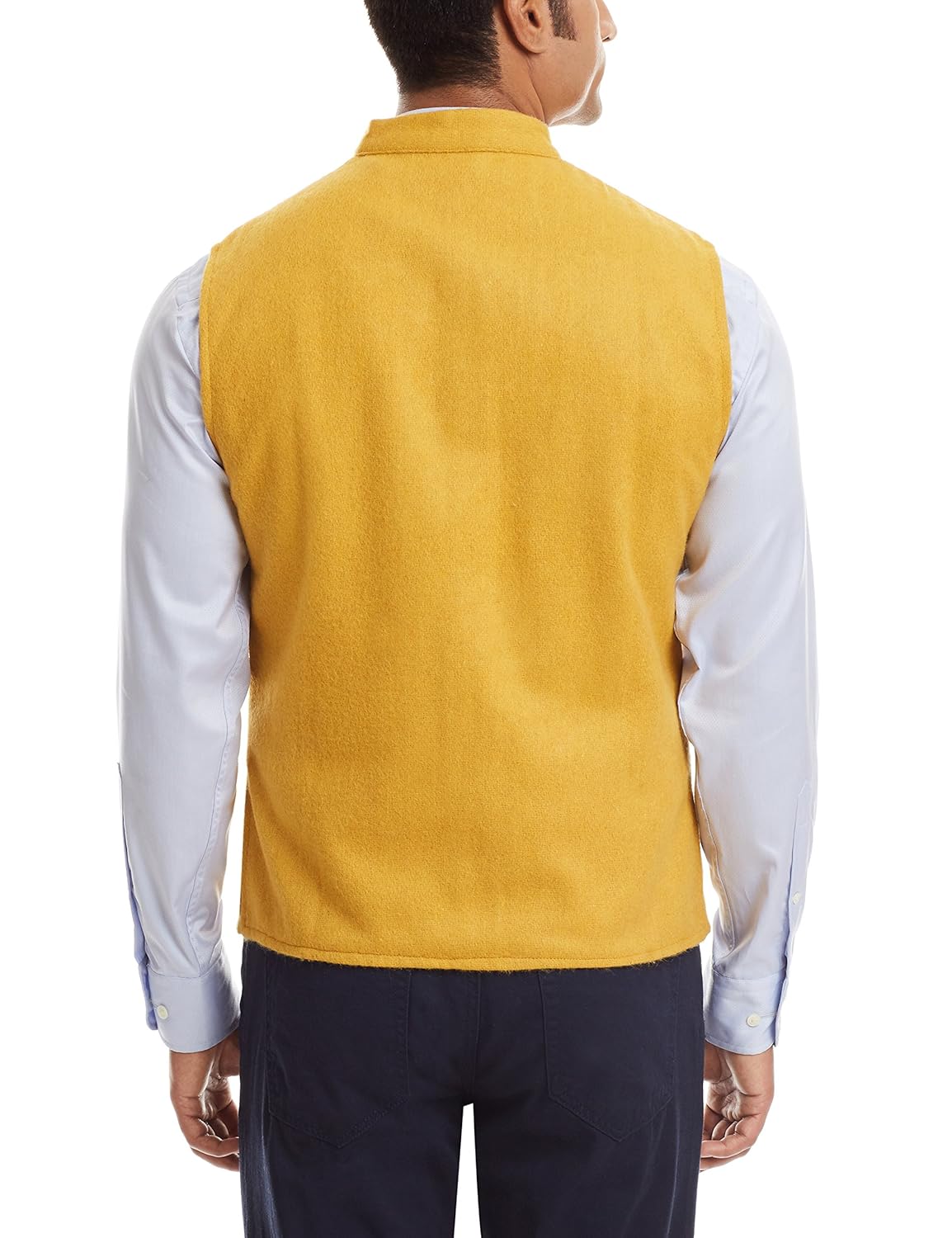 sobre estilo men's banded collar wool jacket