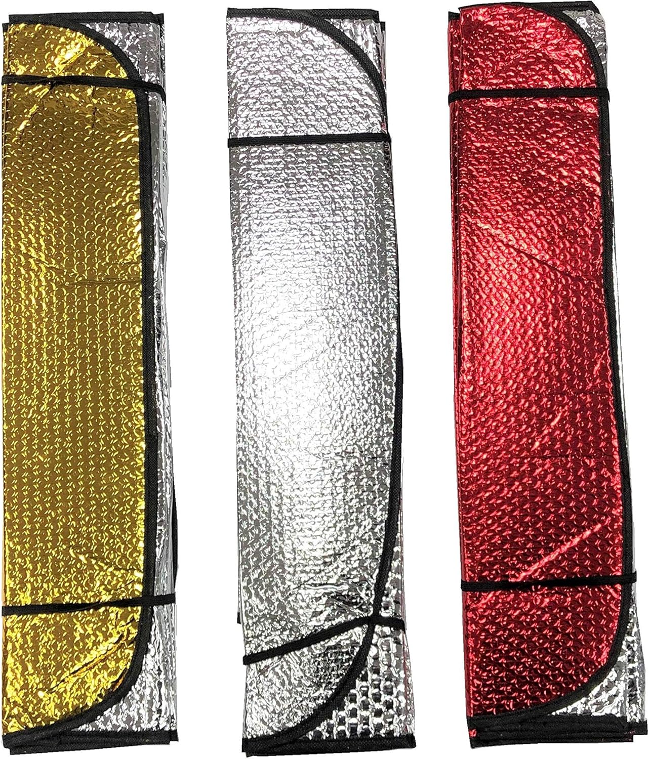 HAOCHENG Reflective Folding Foil Metallic Car Windscreen Sun Shade Universal 3 Colours UK (Foil