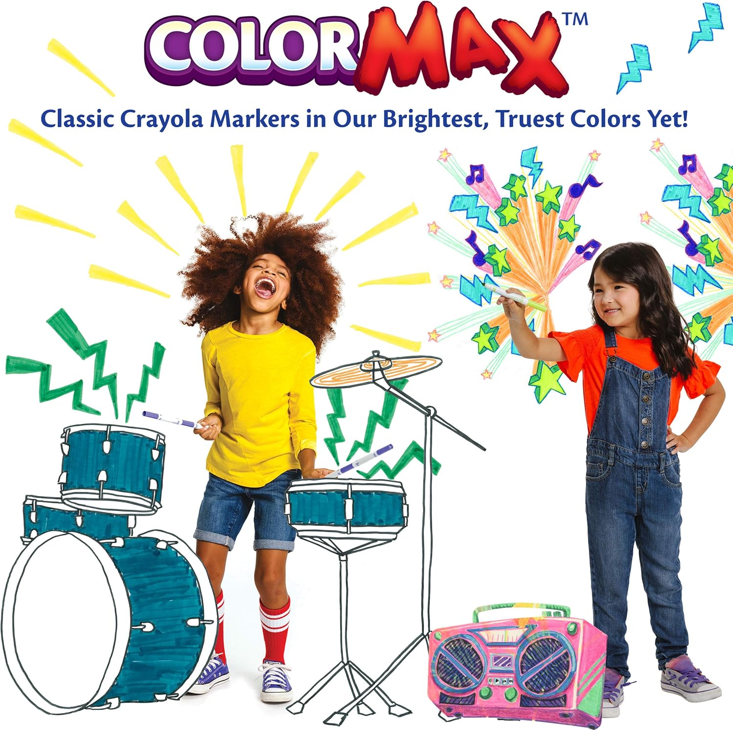 Crayola Ultra Clean Washable Broad Line Markers, 40 Classic Colors, Stocking Stuffers for Kids: Toys & Games