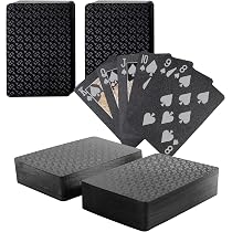 Wasserdichte Poker-Karten Aus Kunststoff – Schwarzes Design, 52 Karten + 2 Joker Im Aluminiumetui