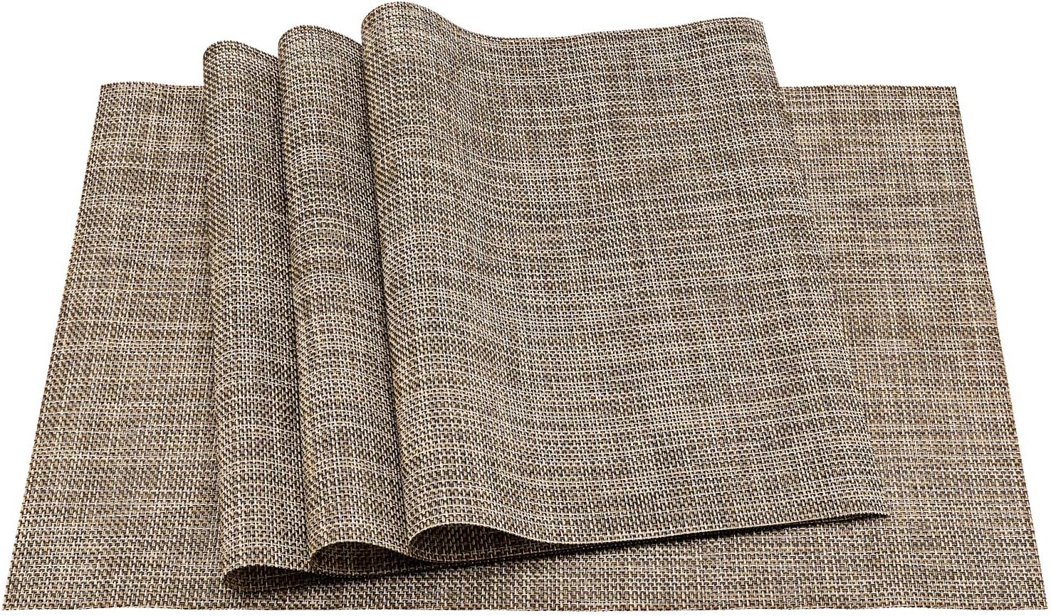 Elegant Placemat Set. Pack of 4 Italian Design Placemats (Brown