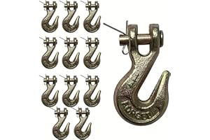 GENERIC ATE Pro. USA - 1/4" Chain Grab Hook Pin Clevis Rigging Tow Transport Truck Trailer Tie - 12-Piece