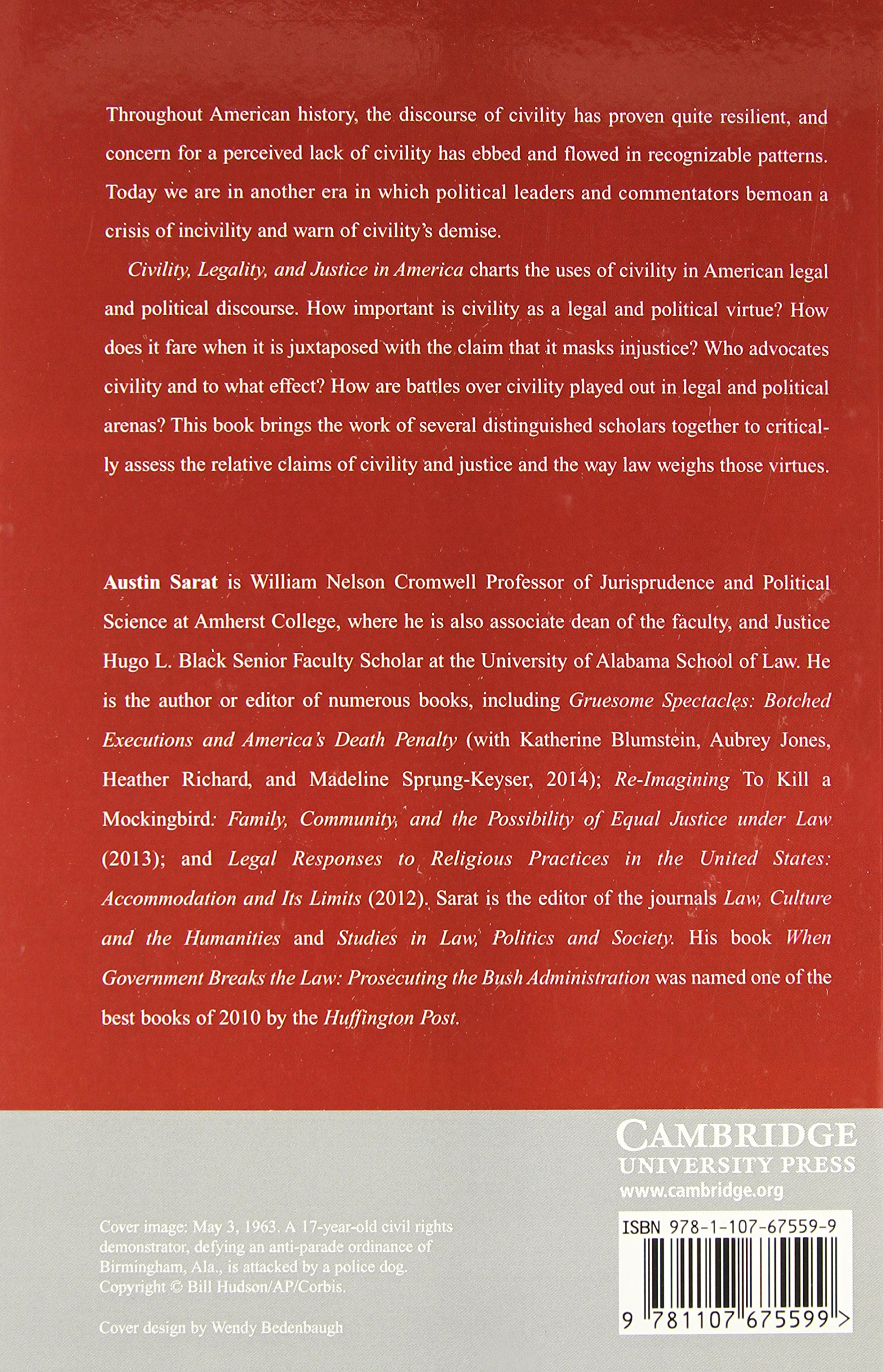 Civility Legality And Justice In America Sarat Austin 9781107675599 Amazon Com Books