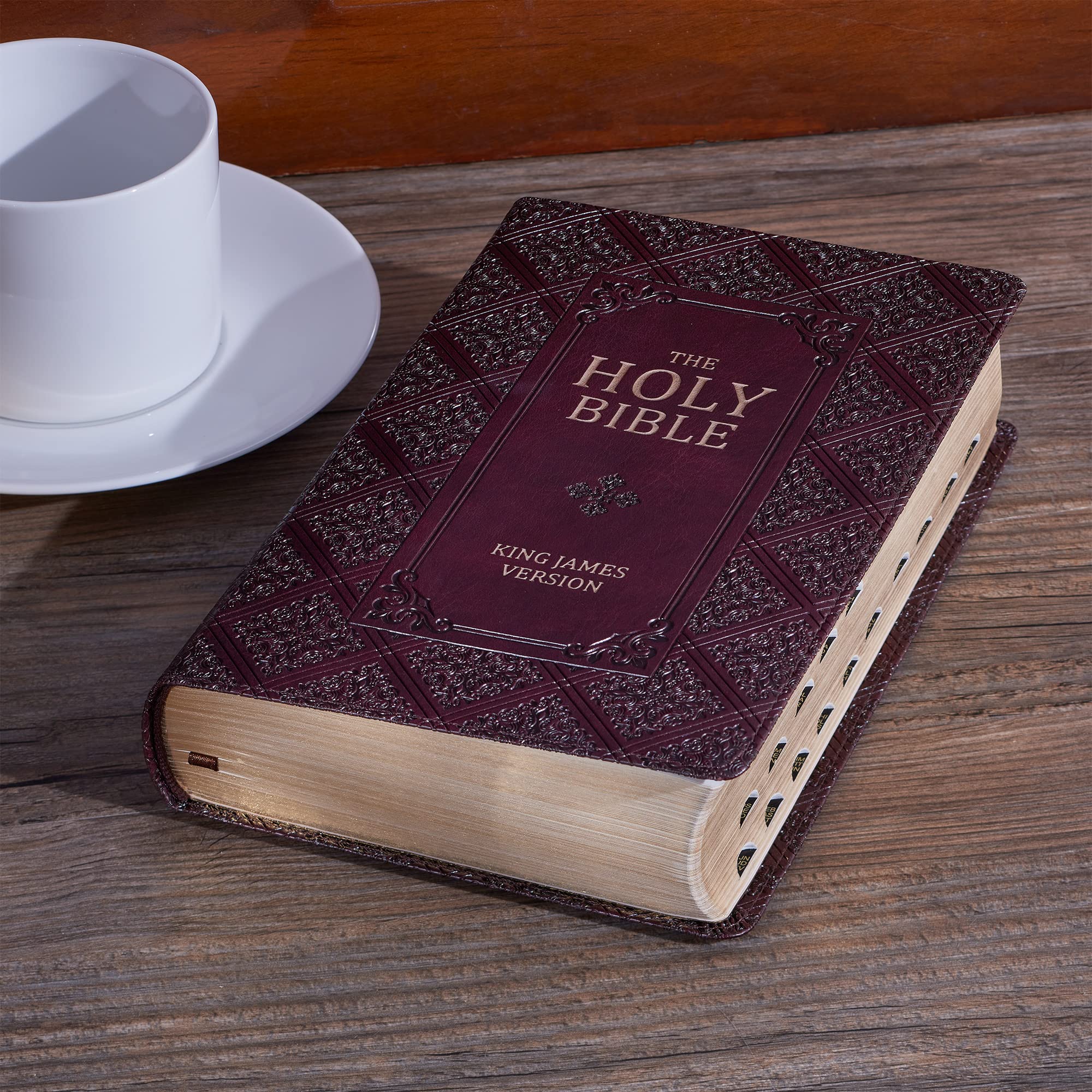 KJV Holy Bible, Giant Print Standard Size Faux Leather Red Letter Edition - Thumb Index & Ribbon Marker, King James Version, Dark Brown (KJV Standard GP Editions) KJV Holy Bible, Giant Print Standard Size Faux Leather Red Letter Edition - Thumb Index & Ribbon Marker, King James Version, Dark Brown (KJV Standard GP Editions) Imitation Leather