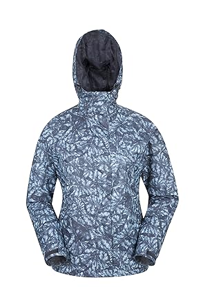 Mountain Warehouse Torrent Bedruckte Damenjacke - leichte, lässige, wasserdichte Damen-Regenjacke, verstellbare Kapuze, leich