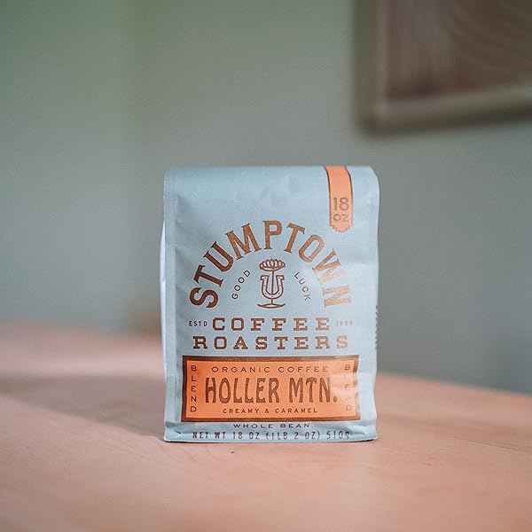 STUMPTOWN COFFEE ROASTERS, MEDIUM ROAST ORGANIC WHOLE BEAN COFFEE, 100% ARABICA COFFEE – HOLLER MOUNTAIN 18 OUNCE BAG WITH FLAVOR NOTES OF CITRUS ZEST, CARAMEL AND HAZELNUT