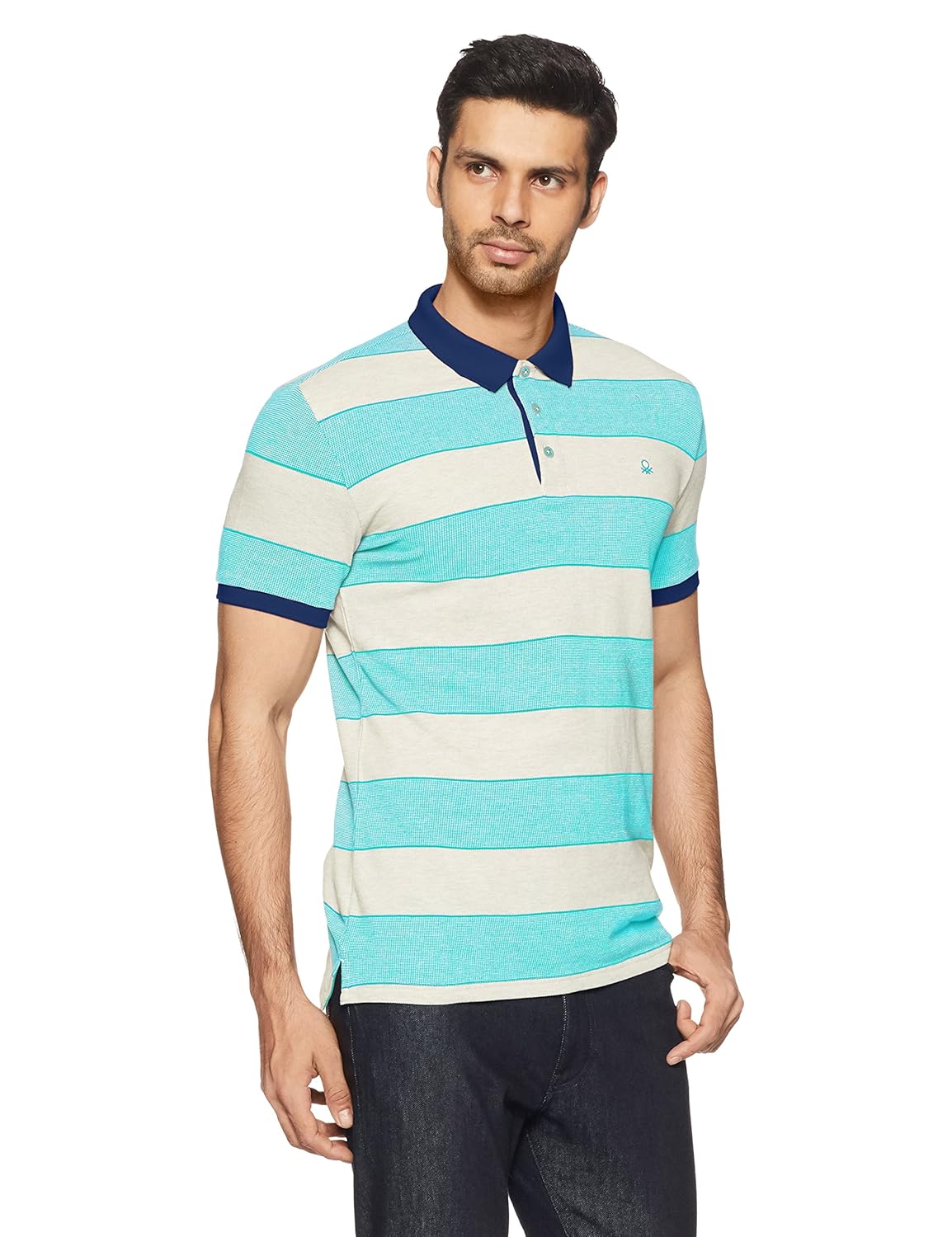 united colors of benetton men's striped regular fit polo