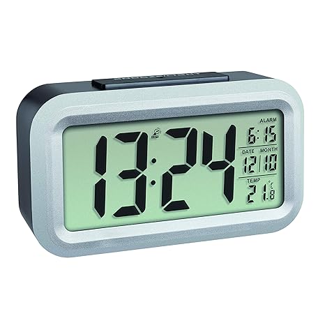 TFA Dostmann Lumio Funkwecker, 60.2553.01, mit Funkuhr, Wecker digital, mit Innentermperatur, mit Licht