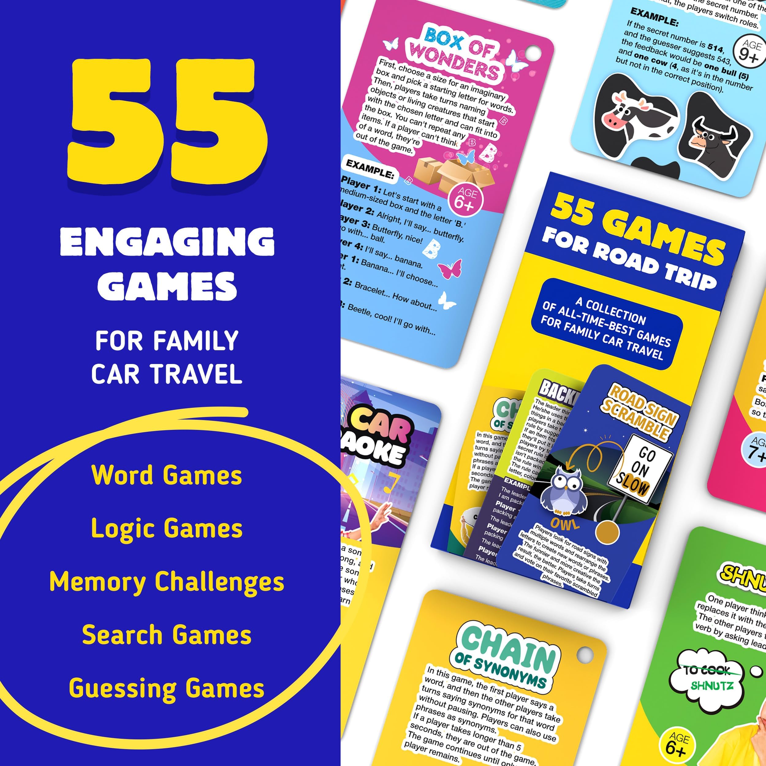 WELL BALANCED Road Trip Games - 55 Fun Car Games for Kids and Adults