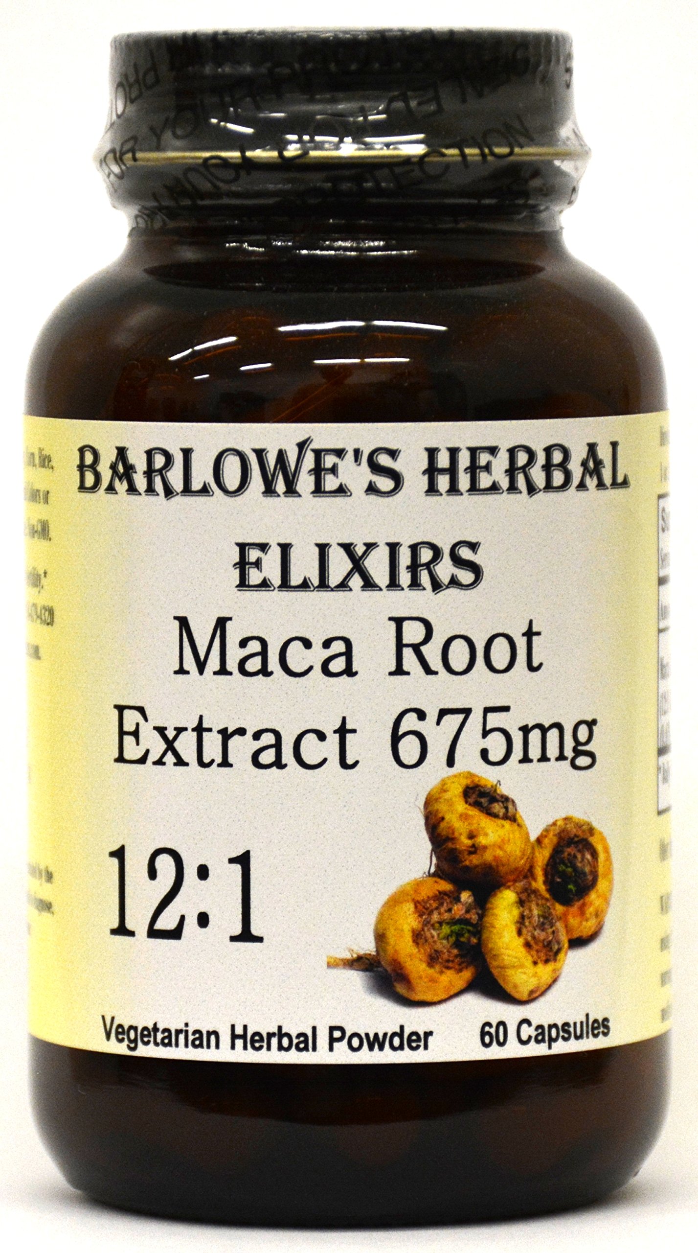 Maca Extract 12:1-60 675mg VegiCaps – Stearate Free, Bottled in Glass! FREE SHIPPING on orders over $49!
