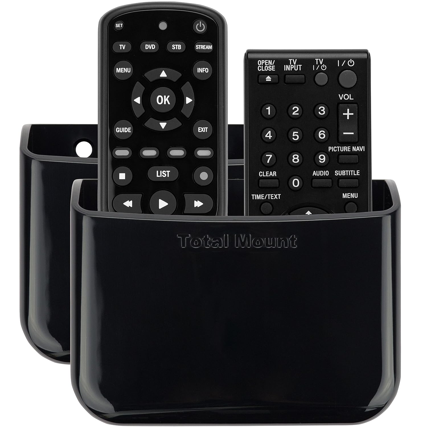 TotalMount Universal Remote Holder, TV/Table/Wall holder (two Remotes fits in the Holder, and 2