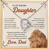 Sparklezza Valentine Gifts for Daughter - To My Daughter Necklace from Dad, Jewelry Gift From Daddy on Graduation, Wedding Day, Present Ideas for Badass Daughters, Birthday Gift for Daughters Adult