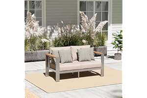 Oasbira Aluminum Outdoor Patio Furniture Loveseat, All-Weather Outdoor Patio Sofa with Washable Thick Cushion, Patio Sofa Couch for Porch, Balcony, Deck, Yard, Silver