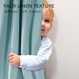 Deconovo Linen Effect 100% Blackout Curtains Stone Blue W52 x L72 2 Panels view 6