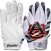 Franklin Sports Youth NCAA Football Receiver Gloves - Receiver Gloves for Kids - NCAA Team Logos and Silicone Palm - Youth Pair - Great for Games & Costumes