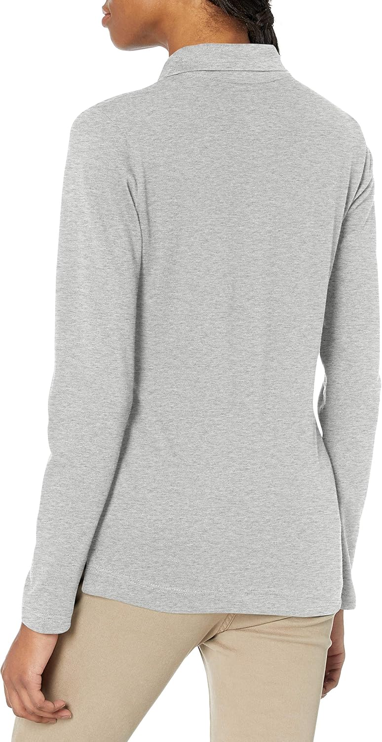 Lee Women's Long Sleeve Stretch Pique Polo Shirt at  Women’s Clothing store