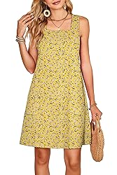 OFEEFAN Yellow Dress Women Summer 2025 Sundresses