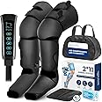 SereneLife Air Compression Leg Massager, Full Leg Massager with Heat and Compression, Ice Pack, Portable and Adjustable with 6 Modes 3 Vibrations 3 Intensities, 11 Airbags for Thigh Calf Foot Massage