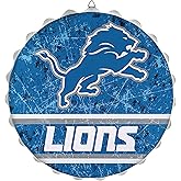 FOCO Detroit Lions 13” Distressed Metal Bottlecap Wall Sign – Official NFL Fan Décor