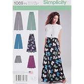 Simplicity S1069 Wide Leg Pants, Shorts, and Maxi Skirt Sewing Pattern for Women, Sizes 12-20