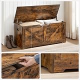 VASAGLE Storage Chest Bench 40x100x46 cm Rustic Brown LSB060T01 view 8