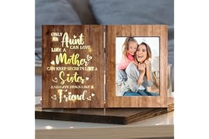 ARIDUR Aunt Christmas Gifts, Aunt Gifts from Niece, Christmas Gifts for Aunt, Gifts for Aunts from Niece, Best Aunt Ever Gifts for Christmas, Brown Glowing 4x6 Christmas Aunt Picture Frame for Wall/Tabletop