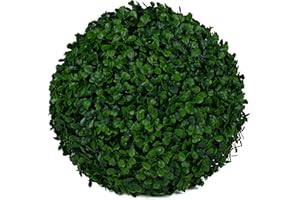 3rd Street Inn Medium Boxwood Topiary Ball - Artificial Plant Set - Indoor/Outdoor Wedding Party Decor - Faux Foliage Garden Sphere - Tree and Bush Substitute (11")