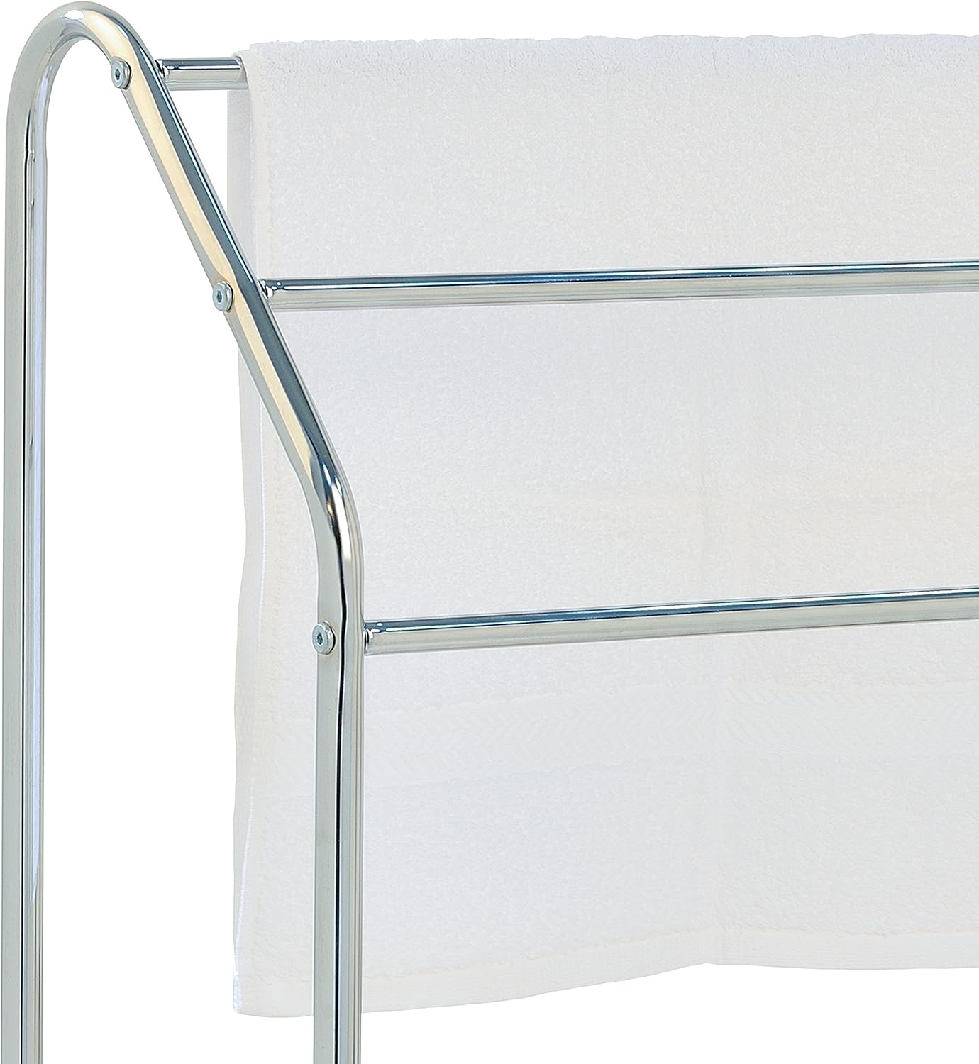 MyGift Freestanding 3 Tier Metal Towel Rack, Chrome Bathroom Towel Bar, Silver-Tone: Home & Kitchen