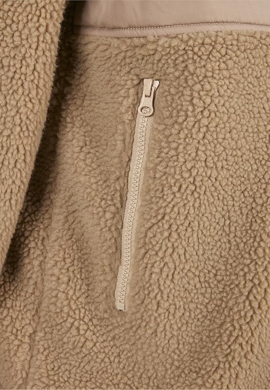 Patched Sherpa Jacket Veste, Beige uni, M Homme