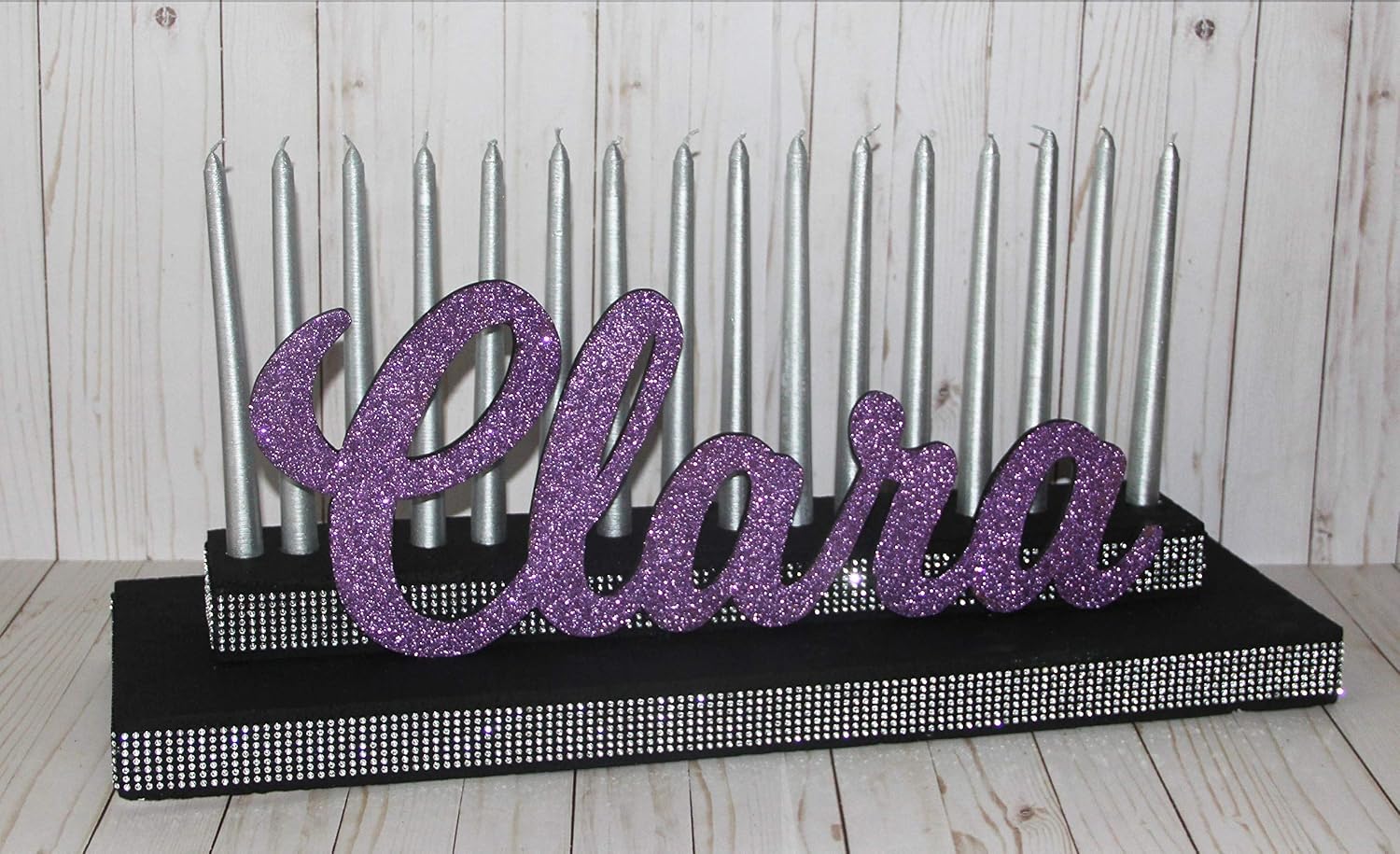 Amazon Com Sweet 16 Candelabra Bar Mitzvah Bat Mitzvah Name Stand Candle Ceremony Candle Board Candleholder Handmade