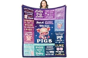 Solzien Pig Blanket 60"X50", Pig Gifts for Pig Lovers Women, Pig Gifts for Girls, Pig Decor for Pig Lovers, Cute Throw Pig Blanket, Pigs in A Blanket, Pig Themed Gifts, Just A Girl Who Loves Pigs