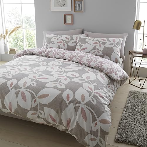 Catherine Lansfield INGA Leaf Blush 135 x 200 + 80 x 80 cm