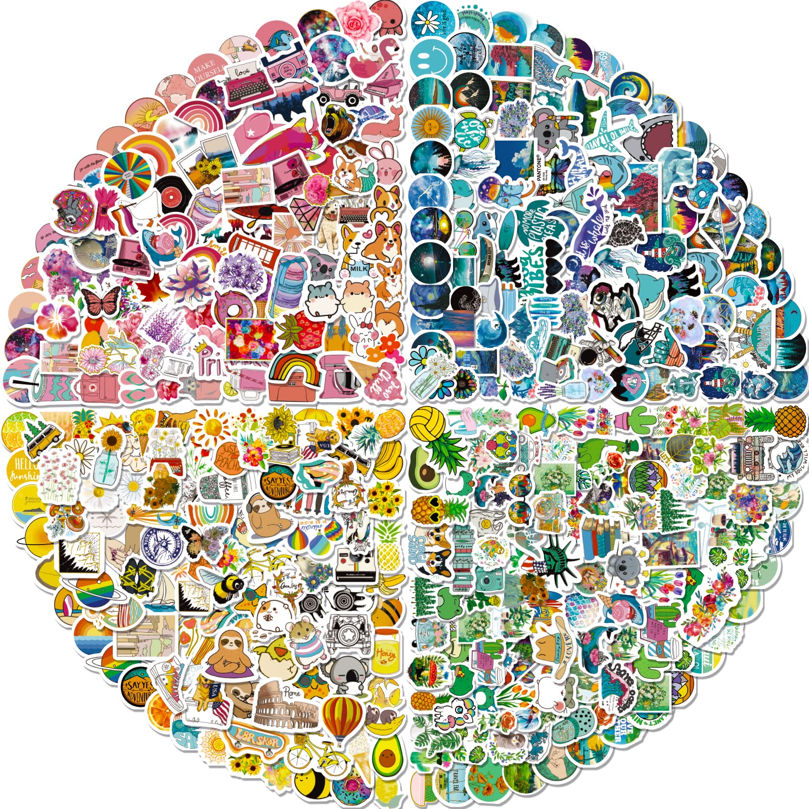 Arme Stickers Pack, 400 PCS Cute Vinyl Stickers for