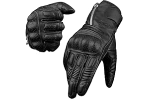 J.A.G. Motorcycle Gloves - Premium Leather Perforated Motorcycle Gloves for Men with Knuckle Protection | Touchscreen Motorbike Riding Gloves