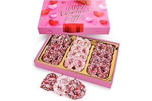 EMPIRE DELIGHTS Valentines Day Chocolate Covered Pretzels - 12 Assorted Gourmet Chocolate Pretzels in a Valentine Chocolate Gift Box - Great Valentines Gift For Women