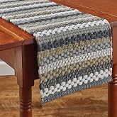 Park Designs Hartwick Chindi Table Runner 13" x 36", Gray | 100% Cotton | Handloomed Woven Stripe | Farmhouse Table Decor