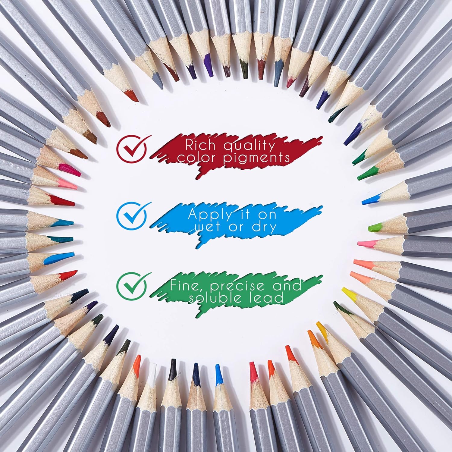 OOKU Artist Pro Watercolor Pencils Set 36 Colors / 39 Pc Full Kit | Wet Water Color Pencils Set/Dry Coloring Pencils Set for Adults, Kids | w/Wool Pencil Wrap, Watercolor Brush, Sharpener