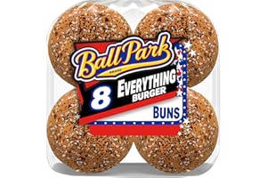 Ball Park Everything Burger Buns, 8 count, (2.0 oz each), Pre-sliced Hamburger Buns, 16 oz Bag