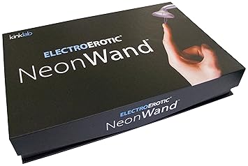 Kinklab Elektrostimulationsstab'Neon Wand' mit weißem Griff und rotem Licht