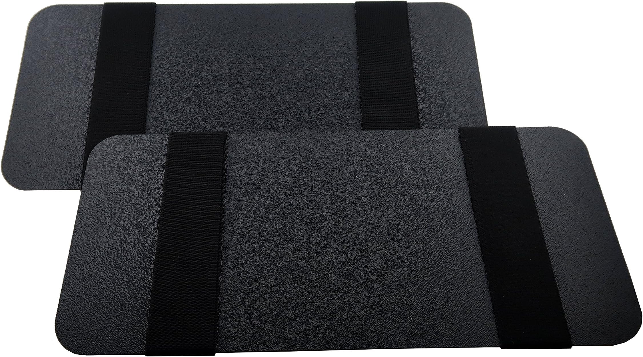 Visormates - Side Window Sun Visor Extenders (5x12 Black with Black Straps) to add to Your Existing Mazda 3 2004+ Driver and Passenger Sun Visors