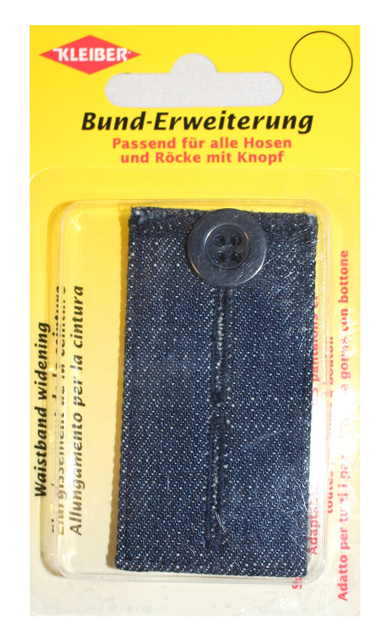Kleiber 100 Percent Cotton Button Waist Extender for Trousers and Skirts, Light Denim