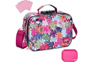 MAICHENG Smell Proof Bag with Combination Lock and Tray, Large Odor Proof Stash Box, Smell Proof Containers Crossbody Bag for Travel & Storage, Gifts for Women, Hot Pink