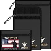 FIRESHIELD PRO Upgraded 2000°F Fireproof Document Bag 3-Pack – Fire & Water Resistant Money Pouch for Cash – Safe Storage for Family Photos, Jewelry, Passport & Important Documents – Size: S, M & L